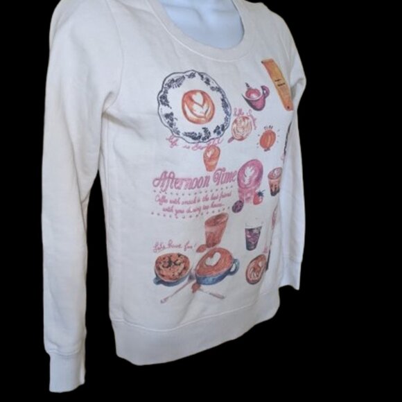 --- White and Pink Sweatshirt Size Small Fits XS - Picture 2 of 3